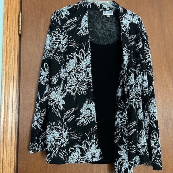 JM Collection women's top size large black and silver - Picture 1 of 2